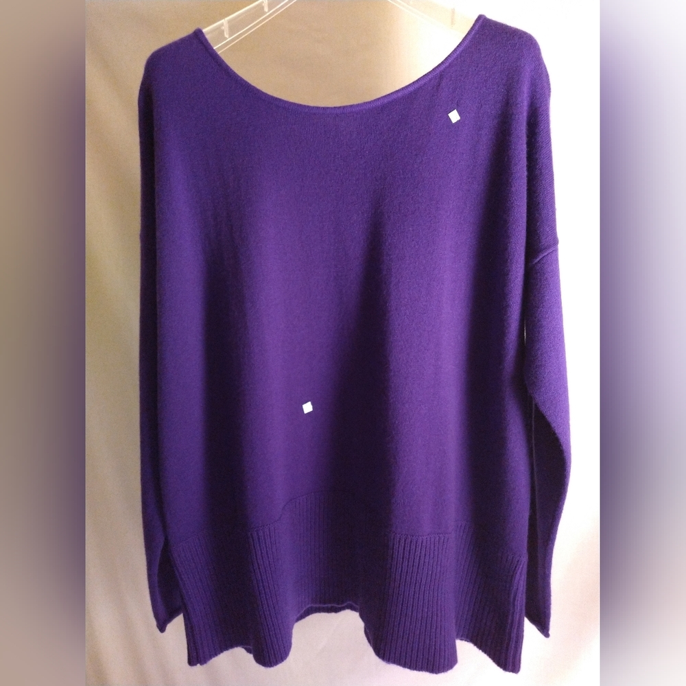 DVF AUTHENTIC BOZEMAN PURPLE CASHMERE BLEND SWEATER L US (NWT)